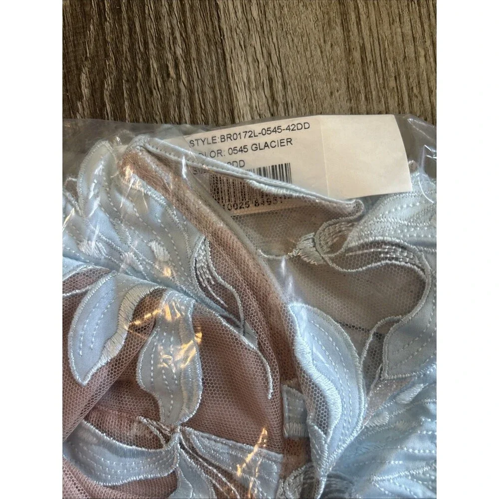 Fleur du Mal Lily Embroidered Sheer Mesh Coquette Silk Glacier Bra Size 42DD NWT - Picture 7 of 7